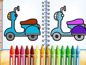 Cute Bike Coloring Book Online Game